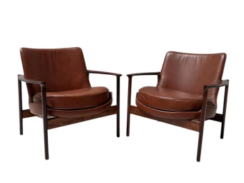 Two Mid-Century Modern Lounge Chairs by Ib Kofod-Larsen for Frõscher, 1970s